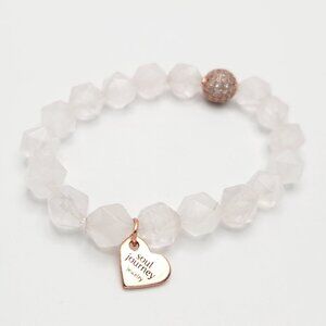 Soul Journey Quartz Gemstone Rhinestone Sparkly Ball Stretch Purity Bracelet